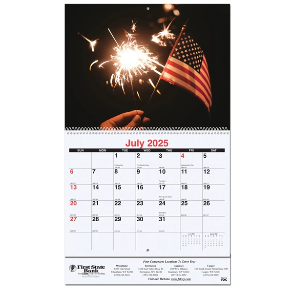 12 month wall calendar featuring photos of the American Flag.... from ASI 50873 Drum-Line / Drum-line Inc