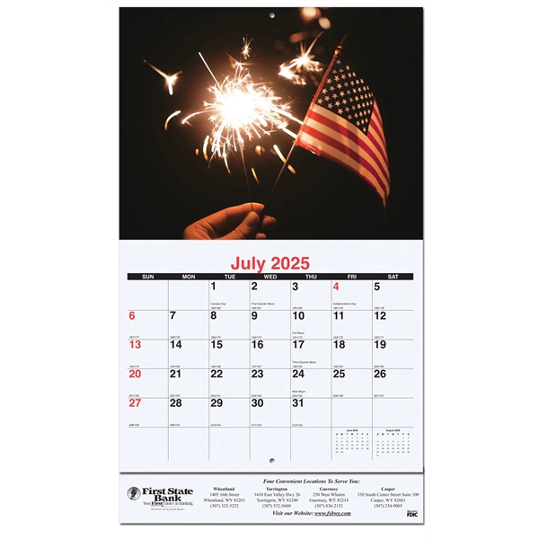 12 month wall calendar featuring photos of the American Flag.... from ASI 50873 Drum-Line / Drum-line Inc