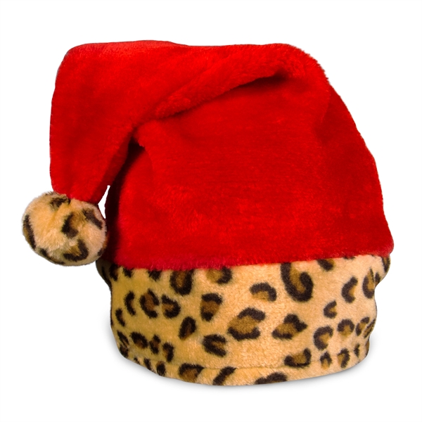 Christmas Santa Claus hat with leopard print... from ASI 42016 Brighter Promotions Inc / Chemical Light™