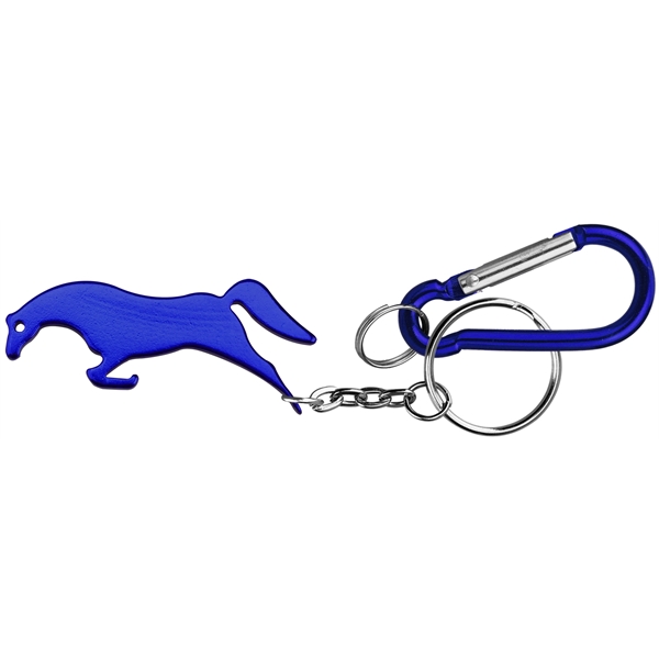 Horse shape bottle opener with key chain & carabiner... from ASI 74585 Nu Promo International / Nu Promo Line