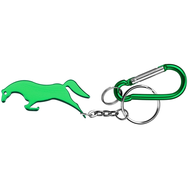 Horse shape bottle opener with key chain & carabiner... from ASI 74585 Nu Promo International / Nu Promo Line