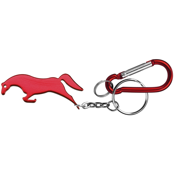 Horse shape bottle opener with key chain & carabiner... from ASI 74585 Nu Promo International / Nu Promo Line