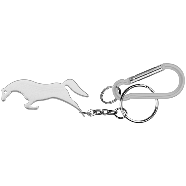 Horse shape bottle opener with key chain & carabiner... from ASI 74585 Nu Promo International / Nu Promo Line