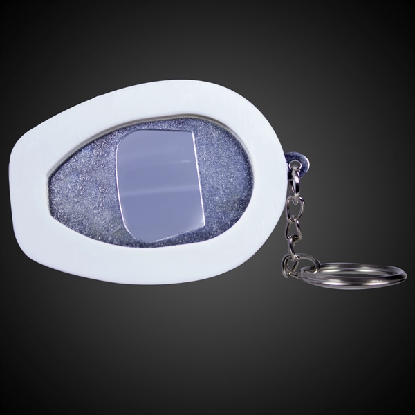 Construction hat-shaped bottle opener keychain, made of plastic.... from ASI 42016 Brighter Promotions Inc