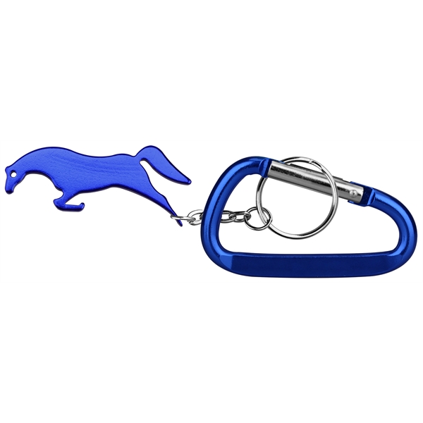 Horse shape bottle opener with key chain & carabiner... from ASI 74585 Nu Promo International / Nu Promo Line