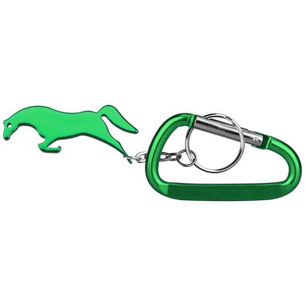 Horse shape bottle opener with key chain & carabiner... from ASI 74585 Nu Promo International / Nu Promo Line