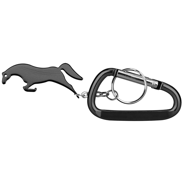 Horse shape bottle opener with key chain & carabiner... from ASI 74585 Nu Promo International / Nu Promo Line