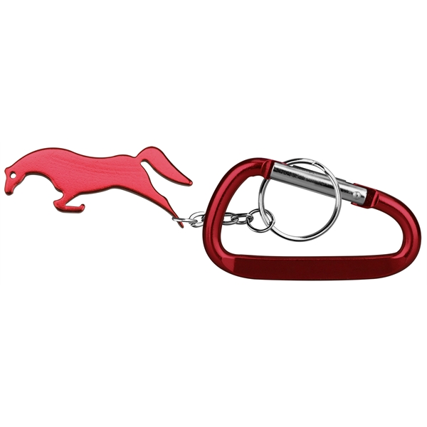 Horse shape bottle opener with key chain & carabiner... from ASI 74585 Nu Promo International / Nu Promo Line