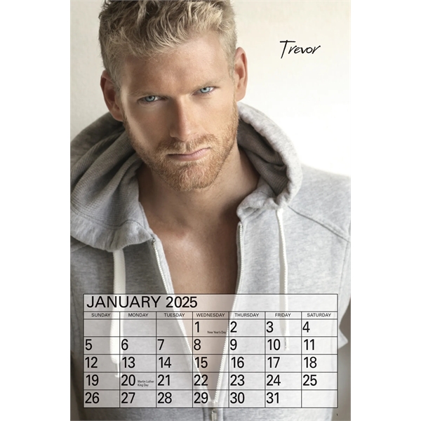 12-month U.S. male pictorial calendar featuring a silver wire and a... from ASI 50873 Drum-Line / Drum-line Inc