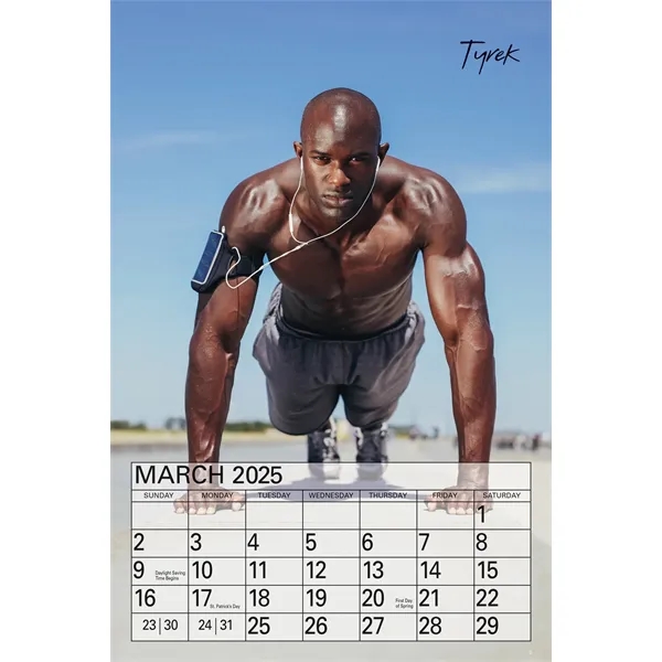 12-month U.S. male pictorial calendar featuring a silver wire and a... from ASI 50873 Drum-Line / Drum-line Inc