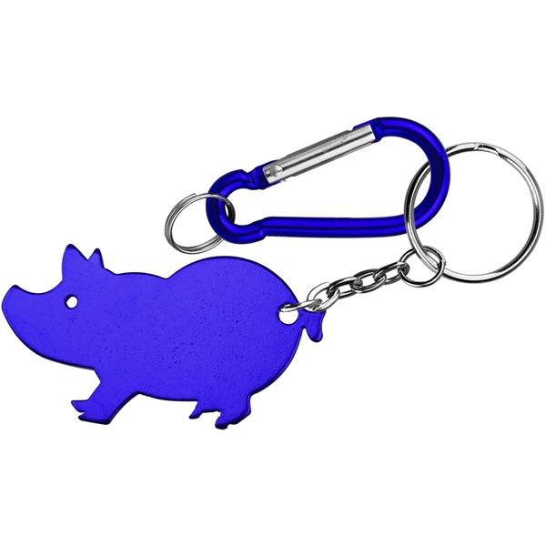 Jumbo size pig shape bottle opener with key chain and carabiner... from ASI 74585 Nu Promo International / Nu Promo Line