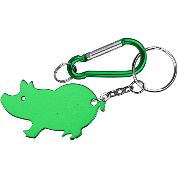 Jumbo size pig shape bottle opener with key chain and carabiner... from ASI 74585 Nu Promo International / Nu Promo Line
