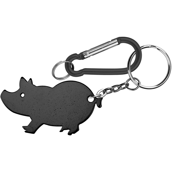 Jumbo size pig shape bottle opener with key chain and carabiner... from ASI 74585 Nu Promo International / Nu Promo Line