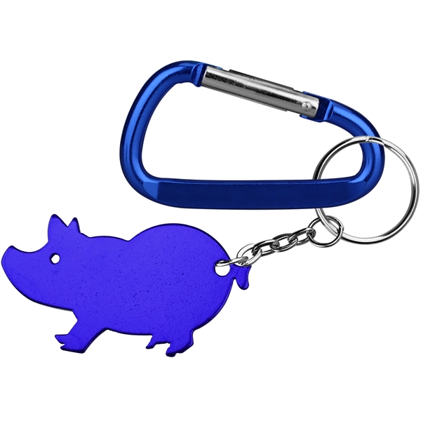 Jumbo size pig shape bottle opener with key chain and carabiner... from ASI 74585 Nu Promo International / Nu Promo Line