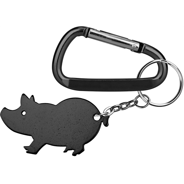 Jumbo size pig shape bottle opener with key chain and carabiner... from ASI 74585 Nu Promo International / Nu Promo Line