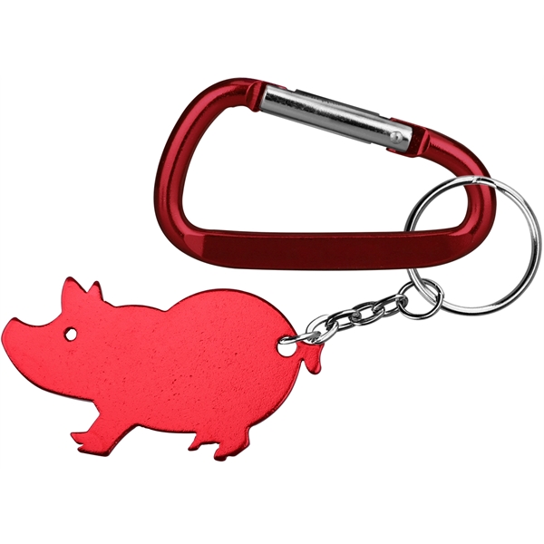 Jumbo size pig shape bottle opener with key chain and carabiner... from ASI 74585 Nu Promo International / Nu Promo Line