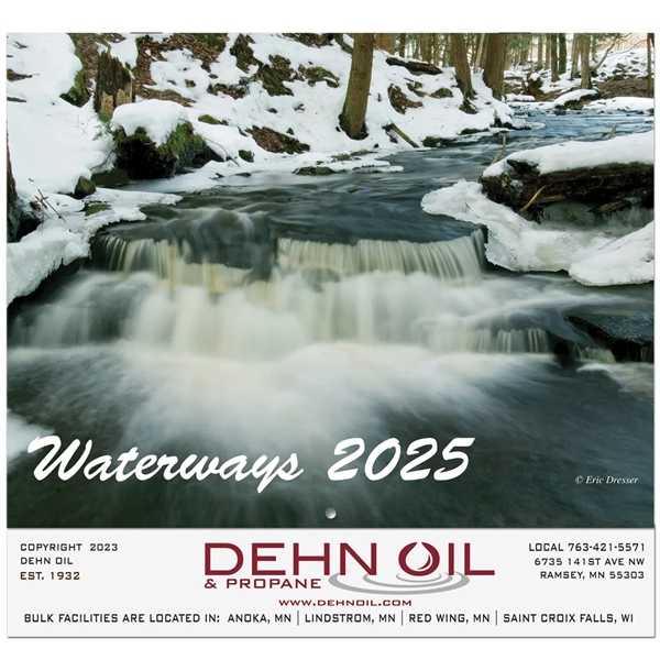 12 month stapled wall calendar featuring photos of lakes, rivers, and... from ASI 50873 Drum-Line / Drum-line Inc