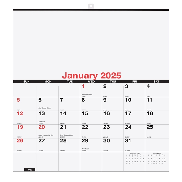 18" x 18 3/4" memo-style wall pad calendar with moon phases... from ASI 50873 Drum-Line / Drum-line Inc