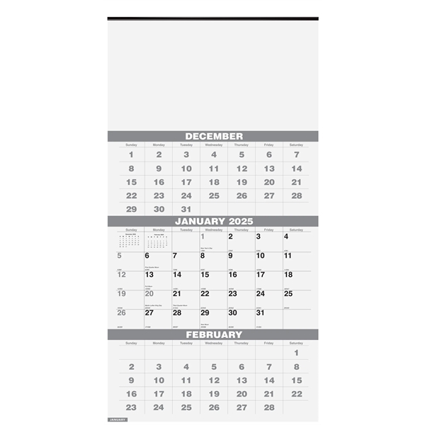 Three Months at a Glance Wall Calendar, printed or full color... from ASI 50873 Drum-Line / Drum-line Inc