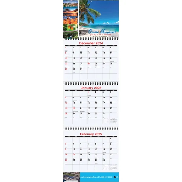 Large 10 3/4" x 35" Wall calendar - three months at... from ASI 50873 Drum-Line / Drum-line Inc