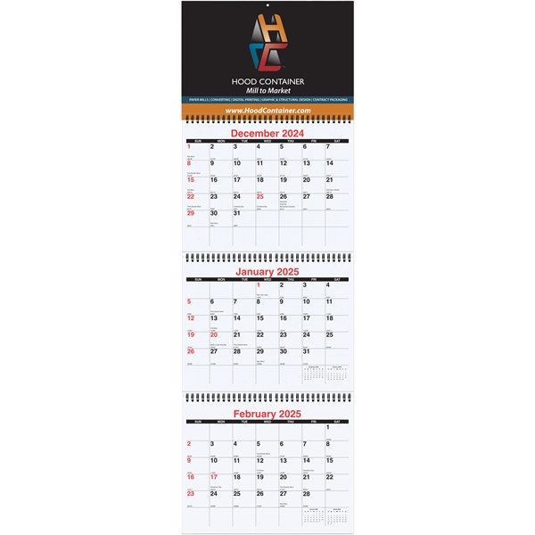 Wall calendar - three months at a glance... from ASI 50873 Drum-Line / Drum-line Inc