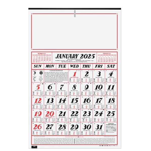 7 sheet two sided Almanac wall calendar... from ASI 50873 Drum-Line / Drum-line Inc