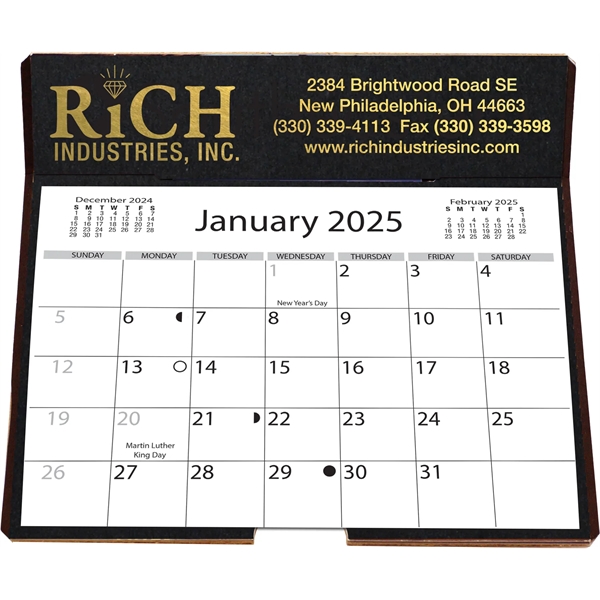 6 1/4" x 6 3/8" die cut easel back 13-month calendar... from ASI 50873 Drum-Line / Drum-line Inc