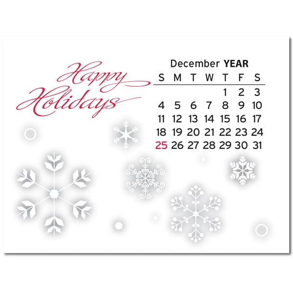 Rectangular 4"H x 3"W magnetic back vinyl 12-month calendar in white... from ASI 54040 Fey Promo / Fey Calendar Impressions