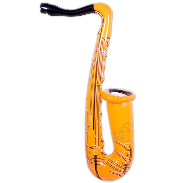 24" inflatable saxophone, offered in an variety of colors.... from ASI 42016 Brighter Promotions Inc
