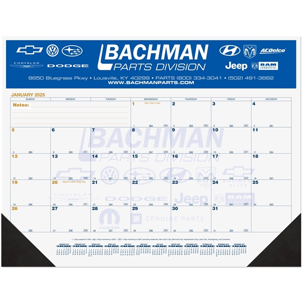 13-month calendar desk pad with Julian and contractor dates.... from ASI 50873 Drum-Line / Drum-line Inc