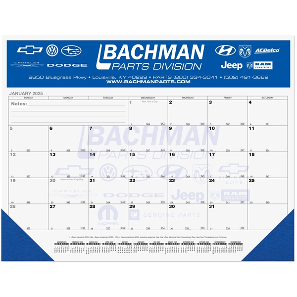 Black Calendar Desk Pad with Julian and Contractor Dates with one... from ASI 50873 Drum-Line / Drum-line Inc