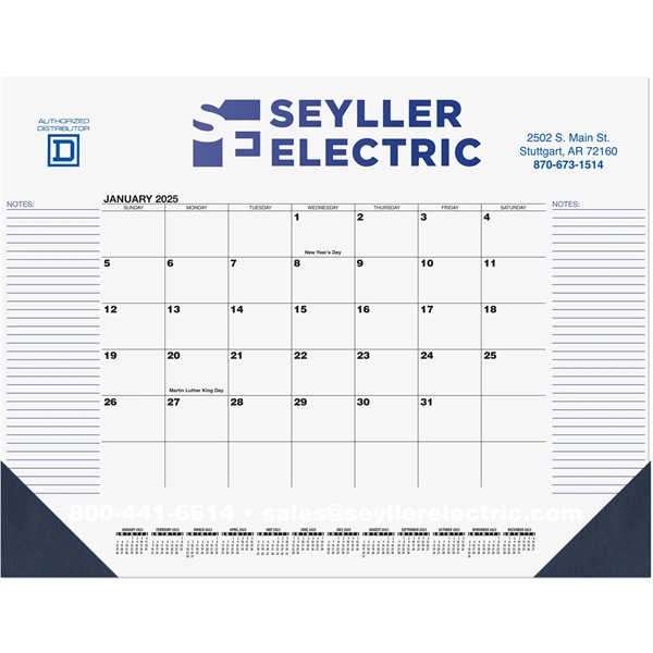 21 3/4" x 17" Black calendar desk pad with one or... from ASI 50873 Drum-Line / Drum-line Inc