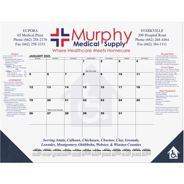 21 3/4" x 17" Black calendar desk pad with one or... from ASI 50873 Drum-Line / Drum-line Inc
