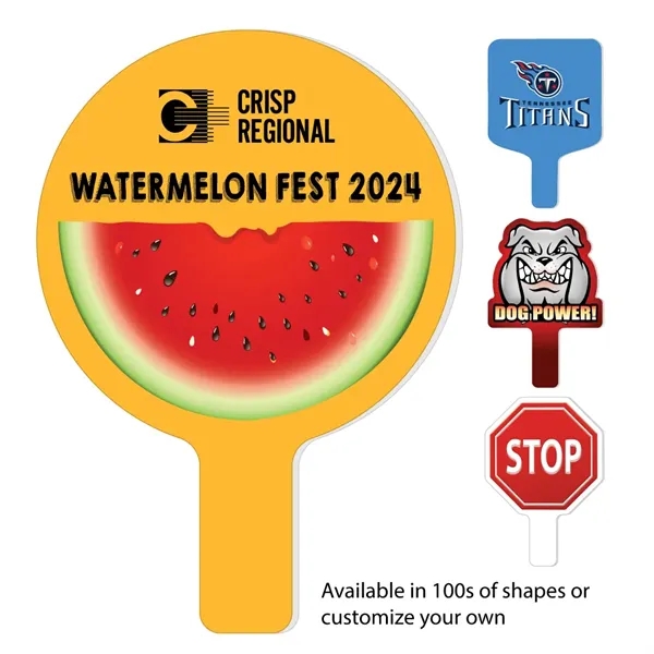 6" fence shaped rally hand fan made of weatherproof recyclable plastic... from ASI 68207 MAC Specialties Ltd / Sport Products