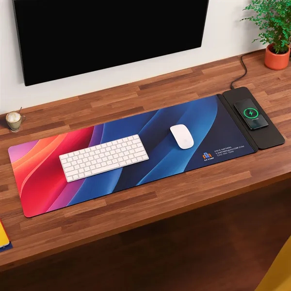 A desk mat with a wireless charging pad... from ASI 61966 HPG / HandStands HPG Gold