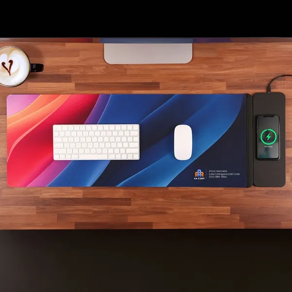 A desk mat with a wireless charging pad... from ASI 61966 HPG / HandStands HPG Gold