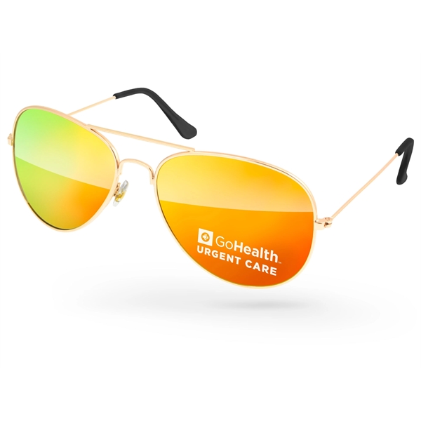 Quality metal Aviator sunglasses with mirror UV400 impact resistant PC lenses.... from ASI 57371 Eyevertising / Eyevertising®