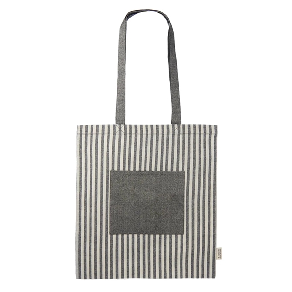 Eco-friendly cotton striped tote bag plus 1 color silkscreen imprint on... from ASI 37218 Athena Promo (tm)