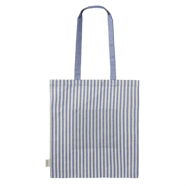 Eco-friendly cotton striped tote bag plus 1 color silkscreen imprint on... from ASI 37218 Athena Promo (tm)