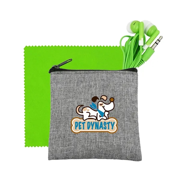 Recycled Ear Bud & Cloth Set... from ASI 30208 A P Specialties / AP Specialties