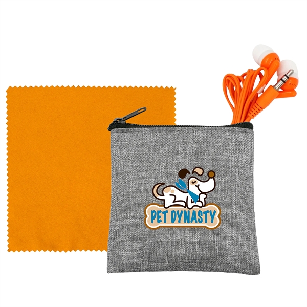 Recycled Ear Bud & Cloth Set... from ASI 30208 A P Specialties / AP Specialties