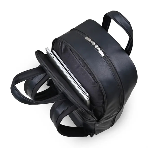 Commuter backpack made with soft vegan leather and nylon accents.... from ASI 56070 Gemline / Gemline®