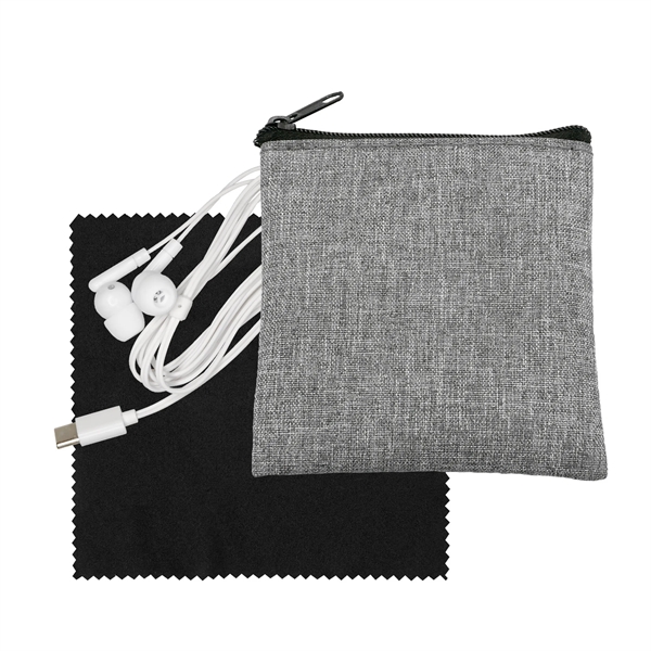 Recycled Cloth & Type C Ear Buds... from ASI 30208 A P Specialties / AP Specialties