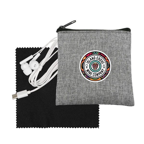 Recycled Cloth & Type C Ear Buds... from ASI 30208 A P Specialties / AP Specialties