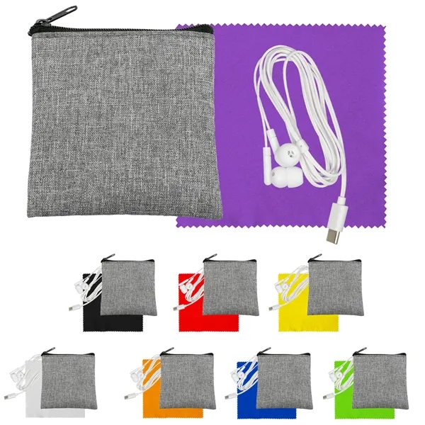 Recycled Cloth & Type C Ear Buds... from ASI 30208 A P Specialties / AP Specialties