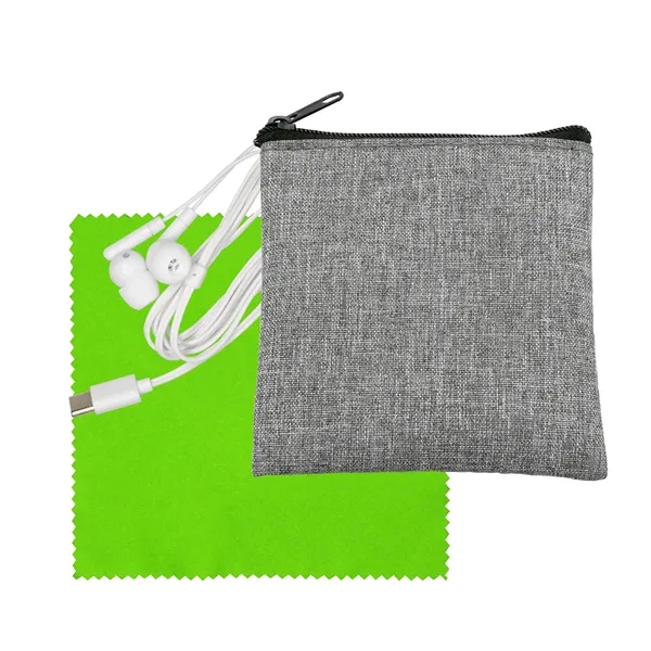 Recycled Cloth & Type C Ear Buds... from ASI 30208 A P Specialties / AP Specialties