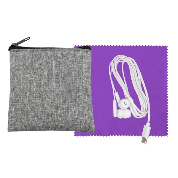 Recycled Cloth & Type C Ear Buds... from ASI 30208 A P Specialties / AP Specialties