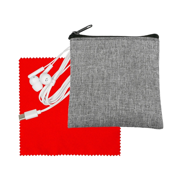 Recycled Cloth & Type C Ear Buds... from ASI 30208 A P Specialties / AP Specialties