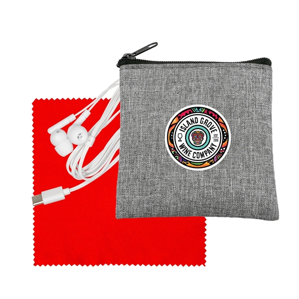 Recycled Cloth & Type C Ear Buds... from ASI 30208 A P Specialties / AP Specialties