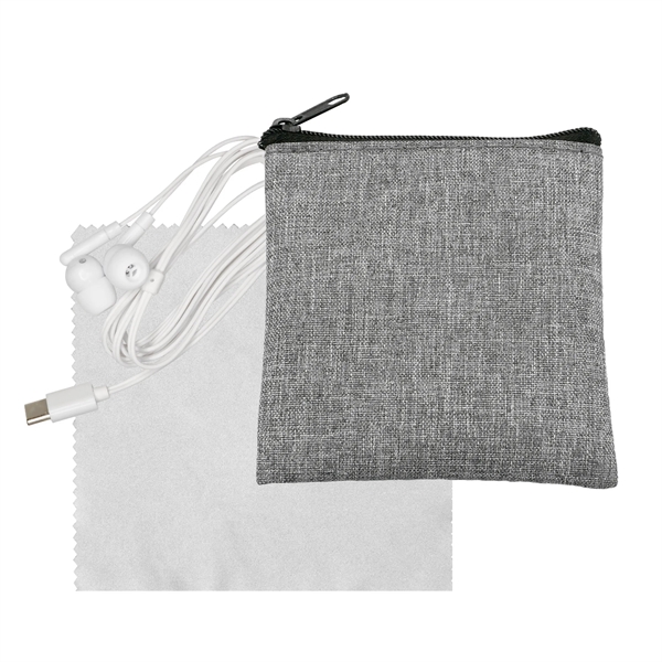 Recycled Cloth & Type C Ear Buds... from ASI 30208 A P Specialties / AP Specialties